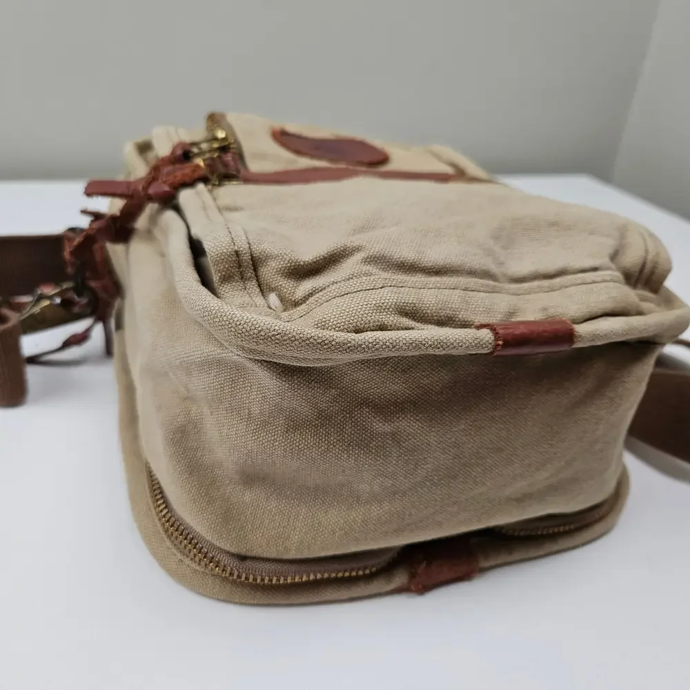 Canvas & Leather Travel‎ Bag Tote Bag Tan Brown Zip Around Adjustable Crossbody